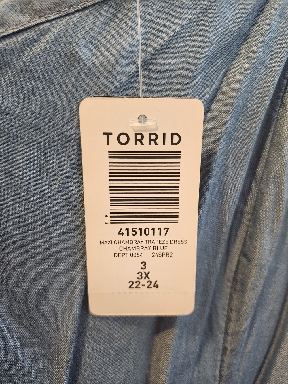 torrid chambray blue trapeze maxi dress --NWT 3X - Picture 3 of 4